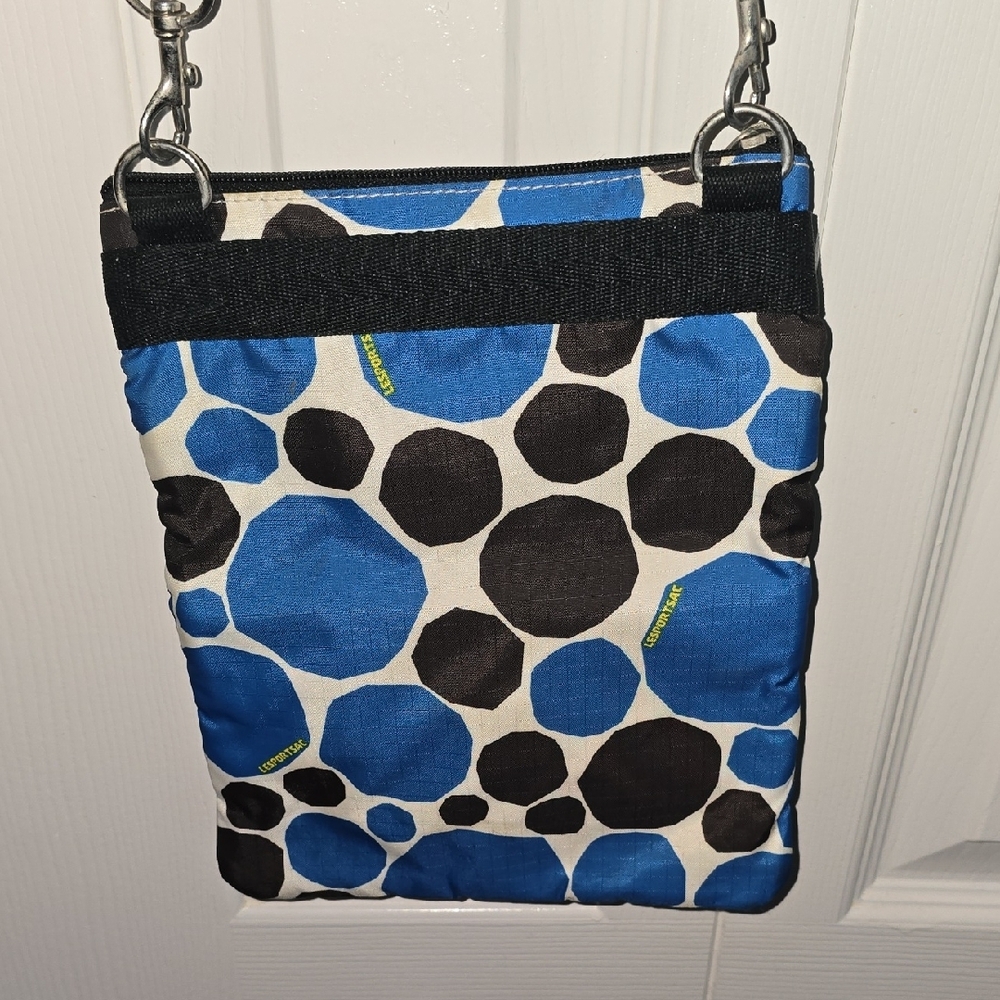 LeSportsac Blue and Black Polka Dot Shoulder Bag Crossbody Bag - Picture 5 of 9